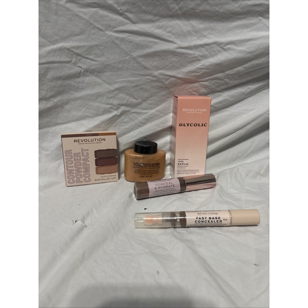 Makeup 5 Revolution‎ Fast Base Concealer ,contour,luxury Baking Powder,Glycolic